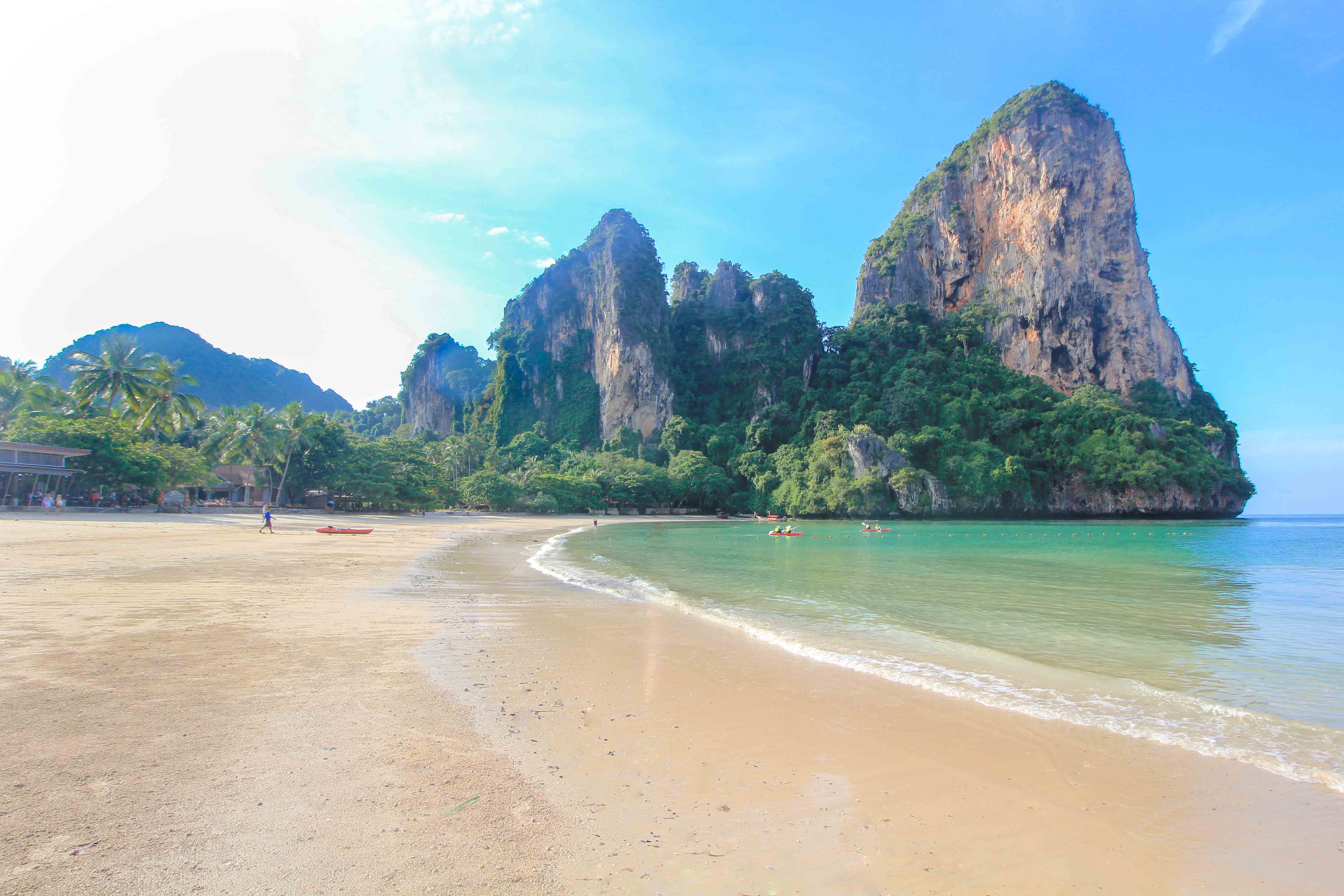 Railay Beach at Sunrise in Krabi, Thailand. Stock Photo - Image of