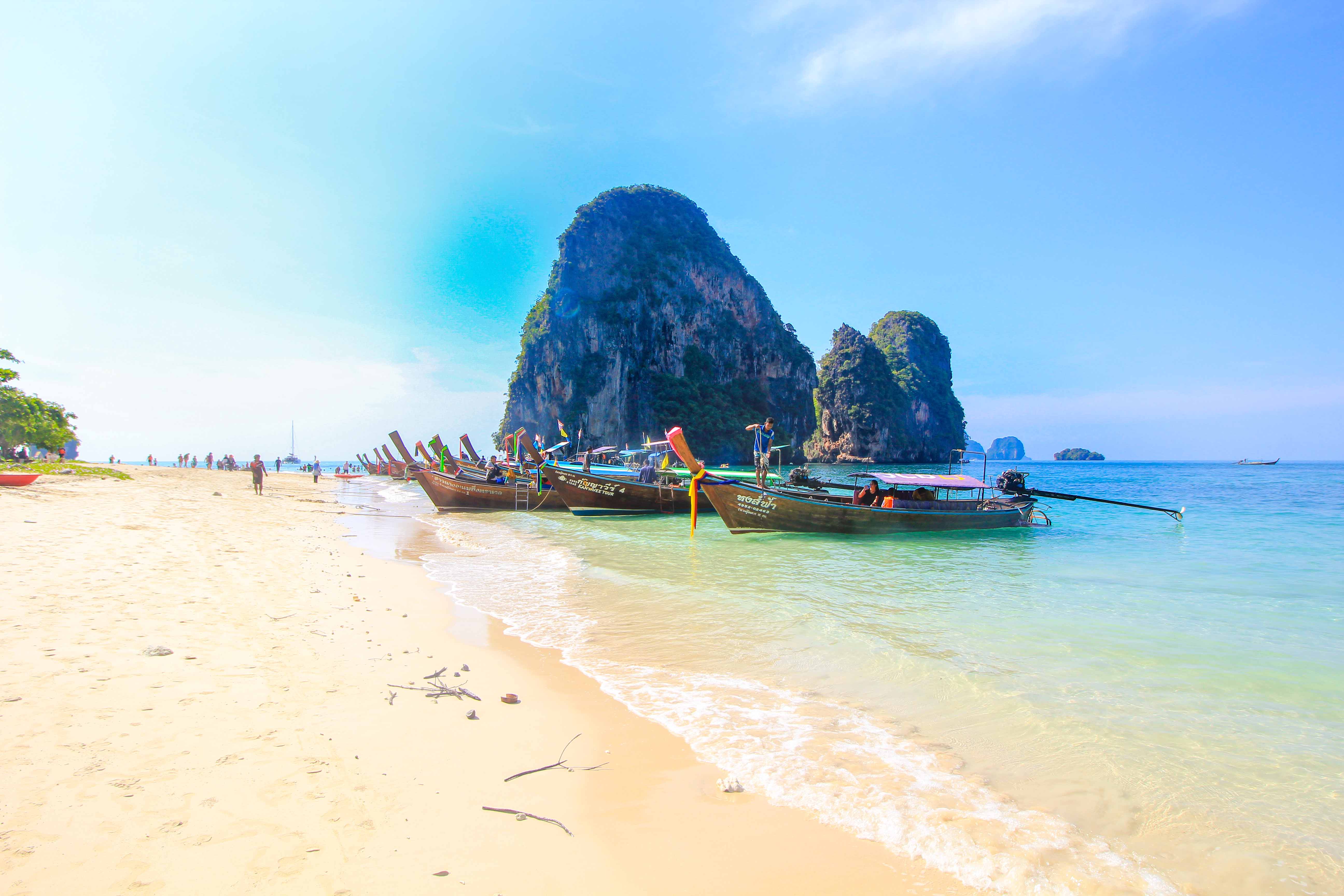 Railay beach, Railay beach in Krabi Thailand, Anek Suwannaphoom