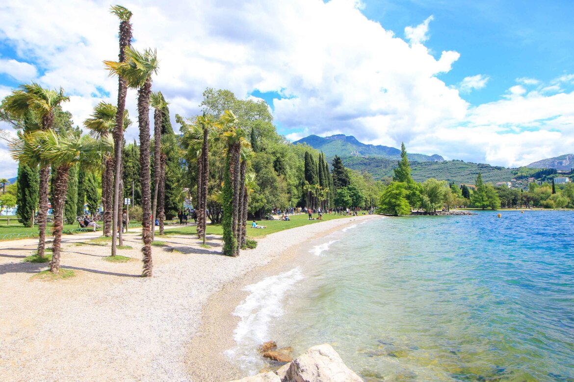 Strand Sabbioni, Riva del Garda, Gardasee, Italien