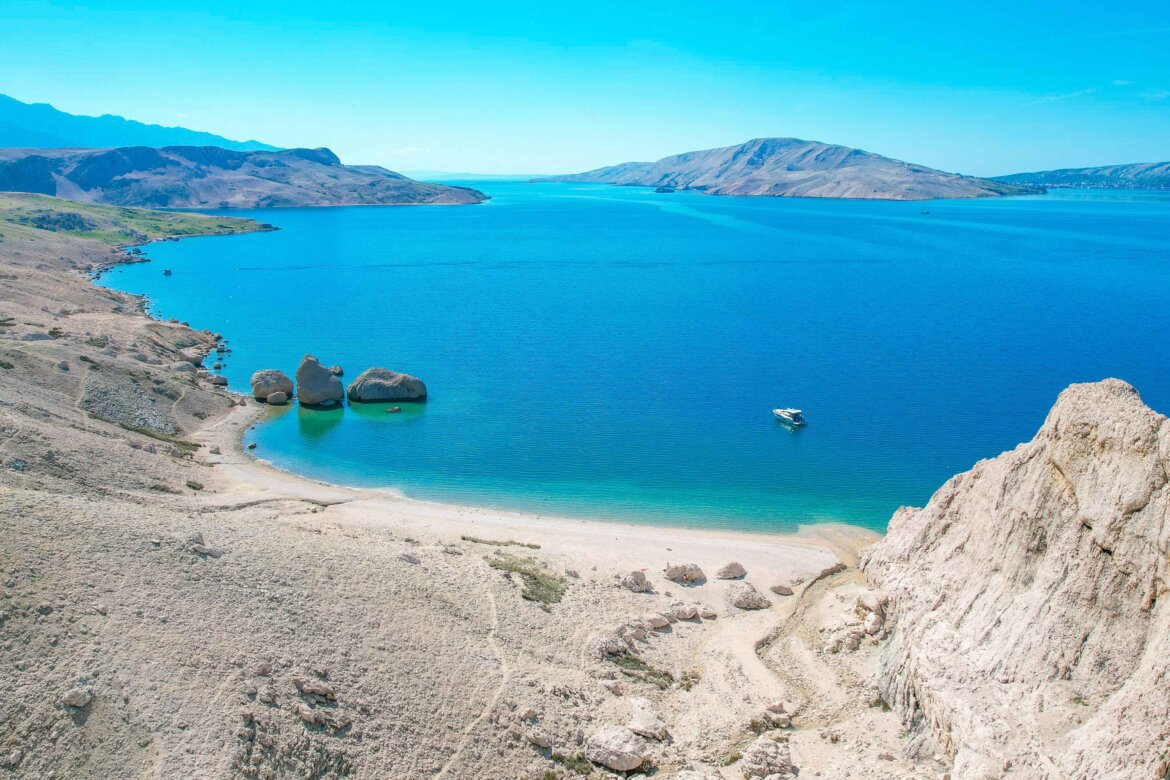 Strand Beritnica, Insel Pag, Kroatien